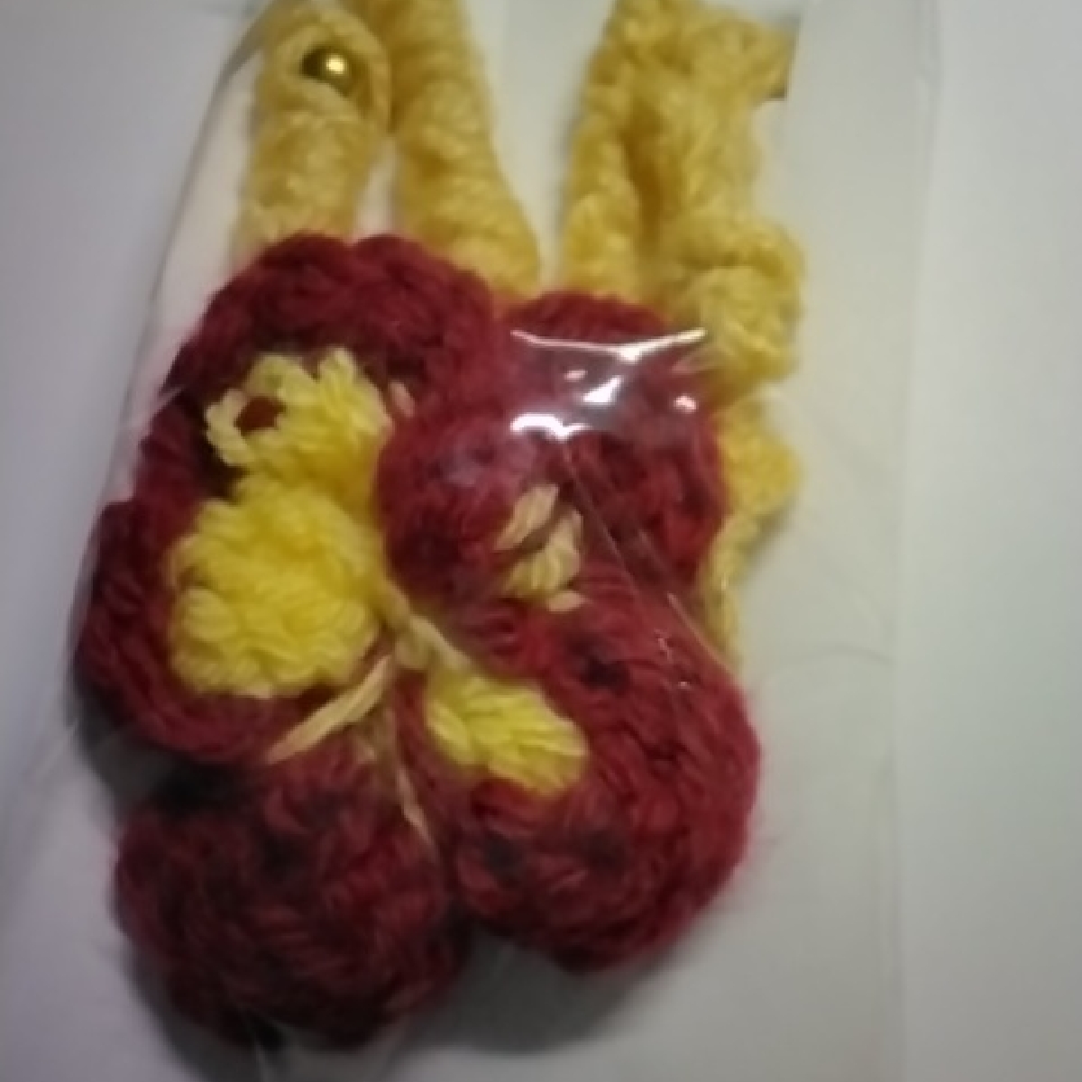 Lorena Espinoza Design Red And Yellow Crochet Necklace 7$
